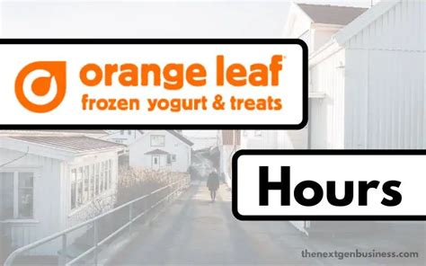 Home | Orange Leaf Frozen Yogurt. Job Application-Click Here. Monday-Thursday: 11am-10pmFriday-Saturday: 11am-11pmClosed Sunday.